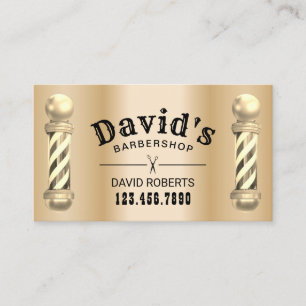 Golden Barber Barbershop Hair Stylist Appointment Card
