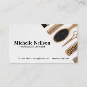 Golden Barber Tools Business Card