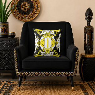 Golden Baroque Abstract Cushion