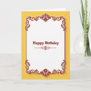 Golden Baroque Birthday Card