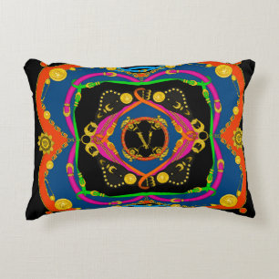 golden baroque, chain and belt pattern decorative cushion