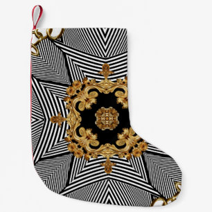 Golden Baroque: Elegant Chains Ornament Small Christmas Stocking