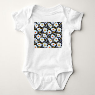 Golden Baroque: Floral Chain Texture Baby Bodysuit