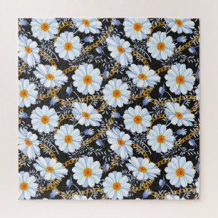 Golden Baroque: Floral Chain Texture Jigsaw Puzzle