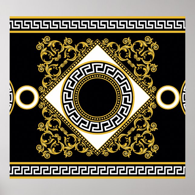 Golden Baroque: Greek Black Border Poster (Front)