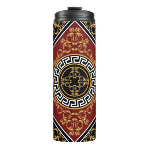 Golden Baroque: Greek Motif Illustration. Thermal Tumbler