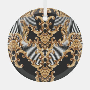 Golden baroque, intricate ornament design.