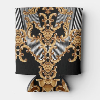 Golden baroque, intricate ornament design. can cooler
