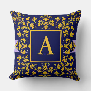 Golden Baroque Letter A Classic Monogram Style ✨ Cushion