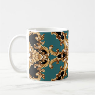 Golden baroque, luxurious ornament design. coffee mug
