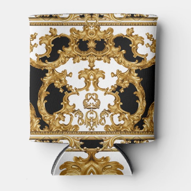 Golden Baroque: Opulent Ornamental Design. Can Cooler (Front)