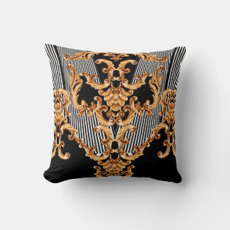 Golden baroque ornament cushion