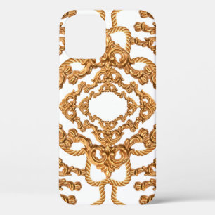 Golden Baroque Ornament. Gold cartouche, gold scar iPhone 12 Case