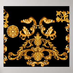 Golden Baroque, Ornamental Elements. Poster