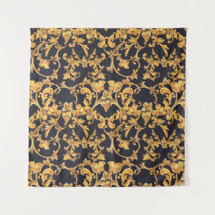 Golden Baroque, Scroll Leaves Pattern. Tapestry