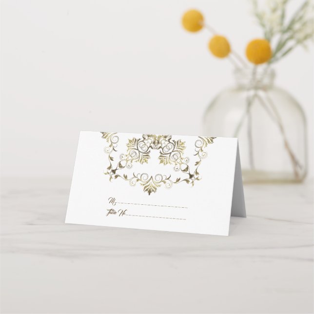 Golden Baroque. Text. Place Card (Front)