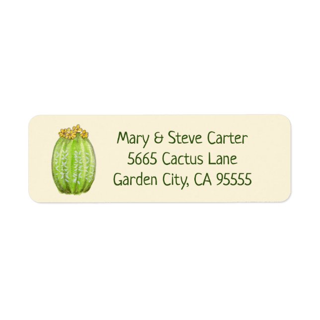 Golden Barrel cactus address label (Front)