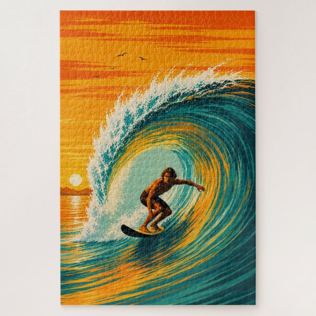 Golden Barrel Surfer Puzzle (Vertical)