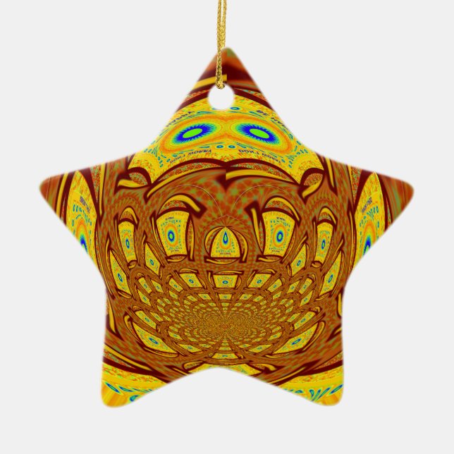 Golden Baseball Glove Ceramic Tree Decoration (Front)