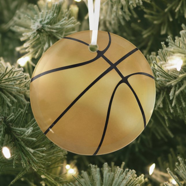 Golden Basketball Glass Tree Decoration (Insitu)