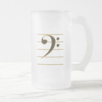 Golden Bass Clef Music Note