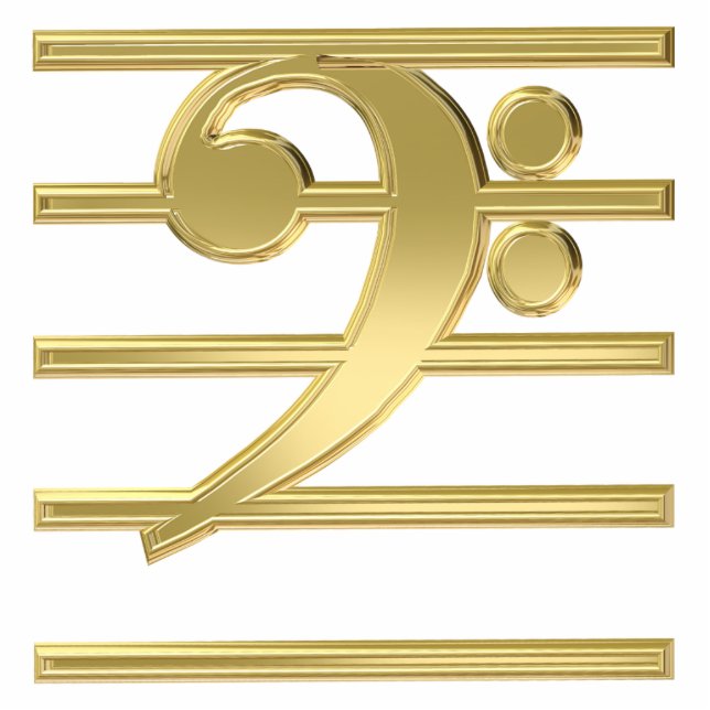 Golden bass clef photo sculpture decoration (Front)