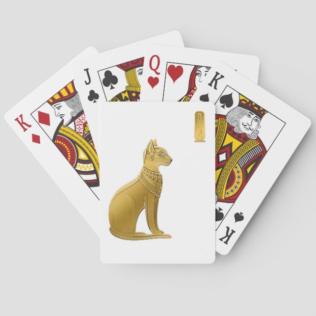 Golden Bastet - Egyptian Cat Goddess of Protection Playing Cards (Back)