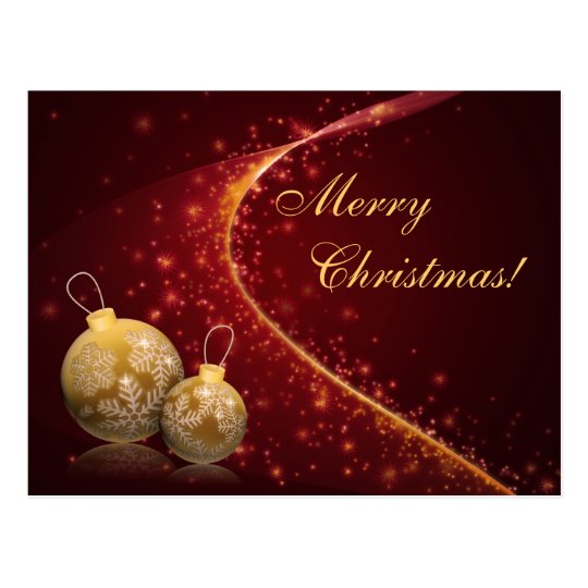 Golden Baubles Christmas Postcard
