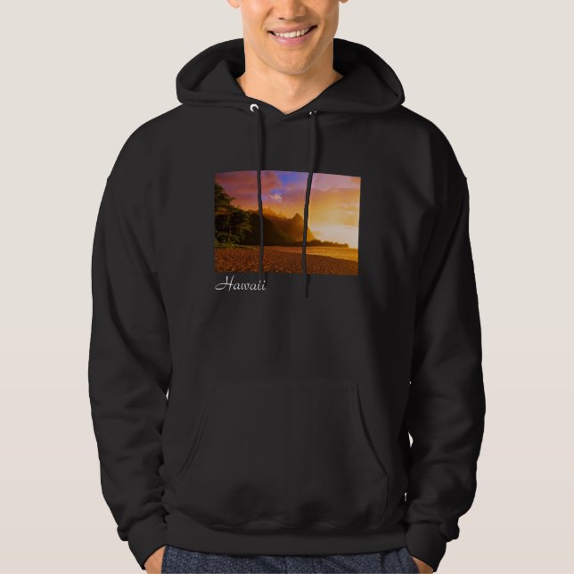 Golden beach sunset, Hawaii Hoodie (Front)