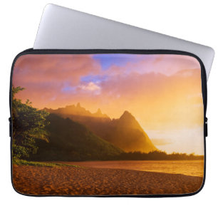 Golden beach sunset, Hawaii Laptop Sleeve