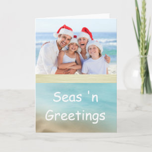 Golden Beaches Tropical Photo Christmas Card