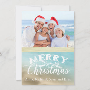 Golden Beaches Tropical Photo Christmas Card