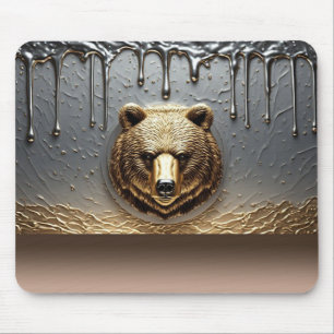 Golden Bear Relief With Metal Drip Effect 🐻 Mouse Mat