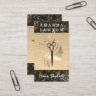 Golden Beauty Logo   Glitter Glamour Business Card