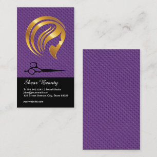 Golden Beauty Logo   Salon Scissors Business Card