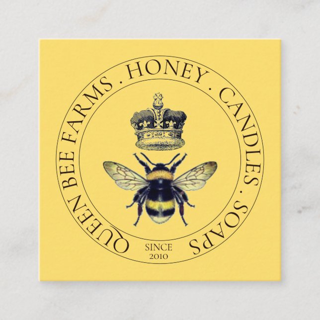Golden Bee Apiary Honey Products  Square Business Card (Front)
