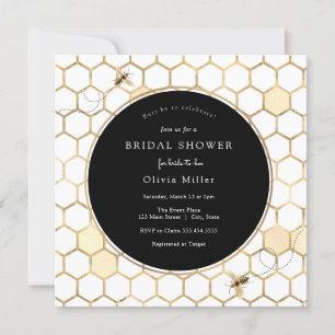 Golden Bee Bridal Shower Invitation