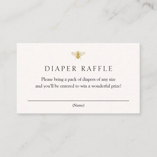 Golden Bee Diaper Raffle insert card (Front)