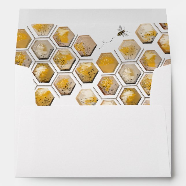 Golden Bee Lined with Return Address Envelope (Back (Bottom))