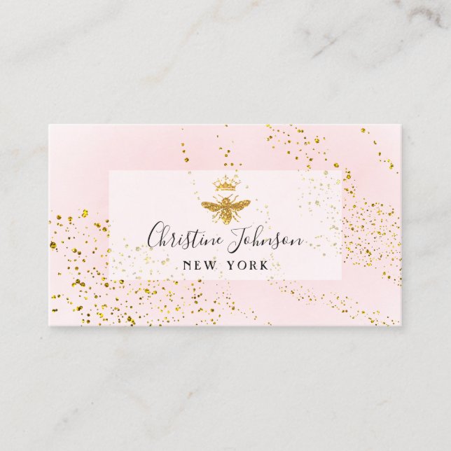 golden bee logo  business card (Front)