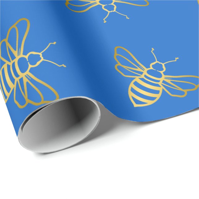 Golden Bee Pattern  Wrapping Paper (Roll Corner)