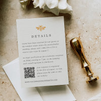 Golden Bee Watercolor QR Code Wedding Details