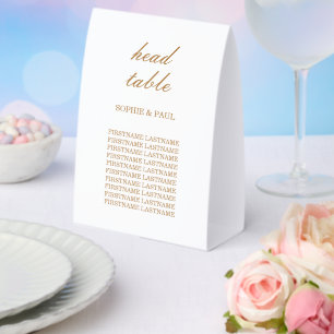 Golden Beige Script Head Table Paper Table Tent