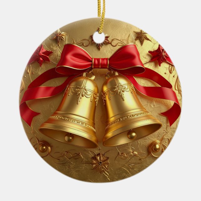 Golden Bells Holiday Ornament (Front)