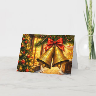 Golden Bells of Christmas Holiday Card
