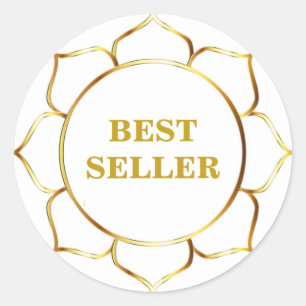 Golden Best Seller Lotus Flower Classic Round Sticker