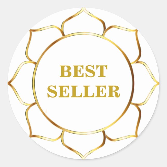 Golden Best Seller Lotus Flower Classic Round Sticker (Front)