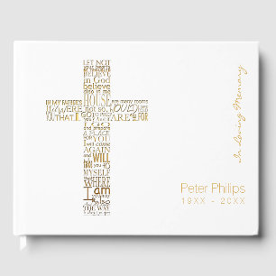 Golden Bible Verses from John 14 Memory Guest Book