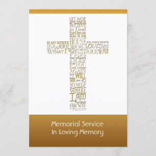 Golden Bible Verses John 14 Memorial Service 2 Invitation