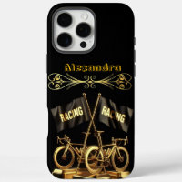 Golden bike flags in a bold display